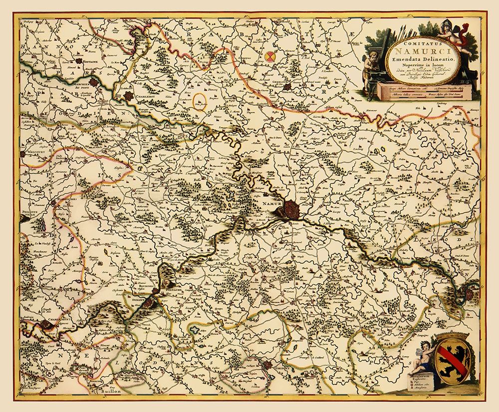 Namur Province Belgium Benelux - Visscher 1685 art print by Visscher for $57.95 CAD