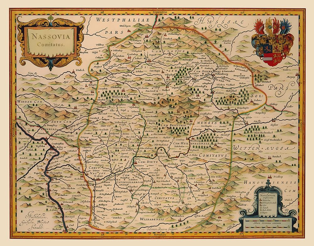 Nassau Duchy Germany - Blaeu 1630 art print by Blaeu for $57.95 CAD