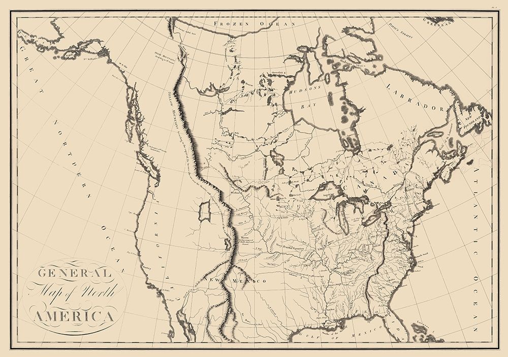 North America - Collot 1796 art print by Collot for $57.95 CAD