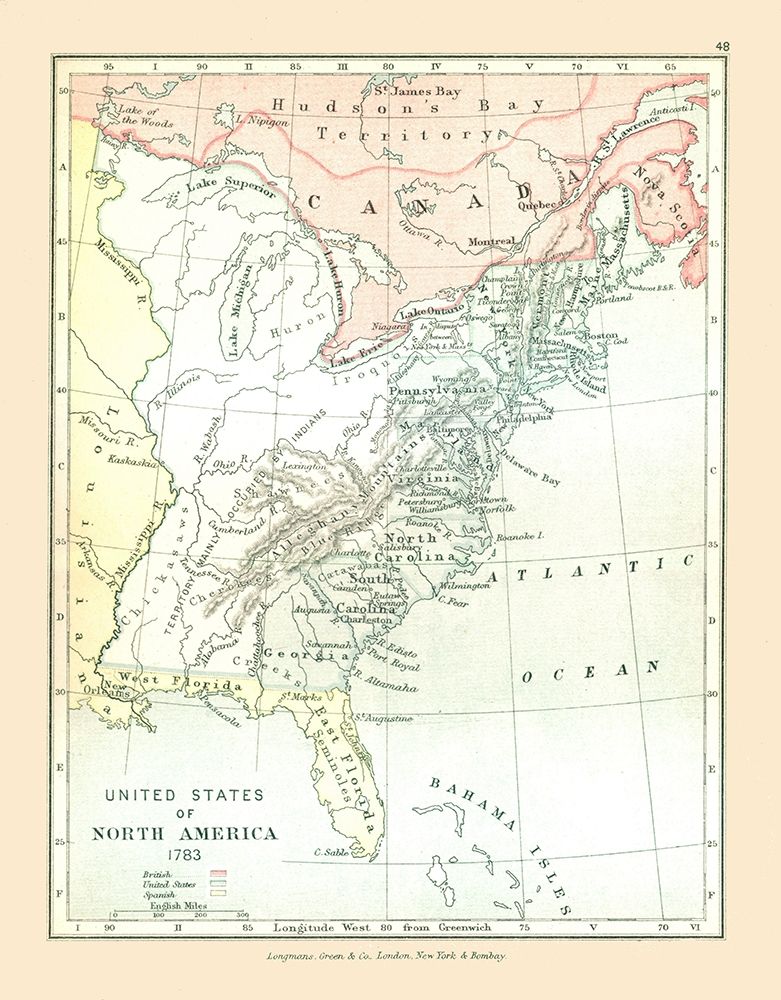 North America in 1783 United States Canada art print by Gardiner for $57.95 CAD