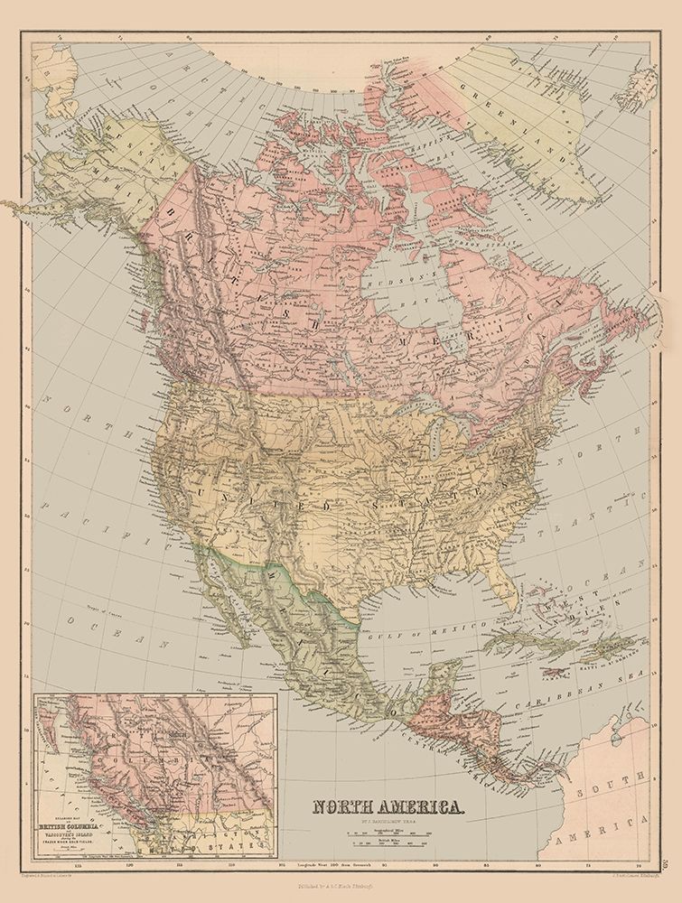 North America - Black 1867 art print by Black for $57.95 CAD