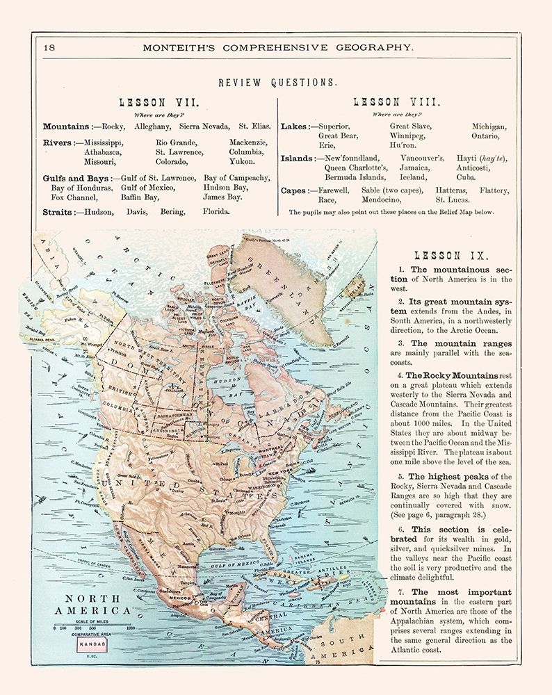 North America United States Mexico Canada art print by Monteith for $57.95 CAD