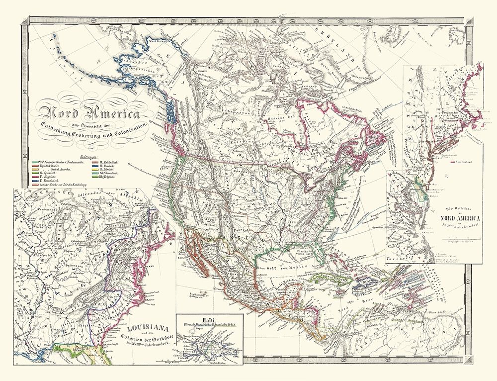 North America United States Mexico Canada art print by Spruner for $57.95 CAD