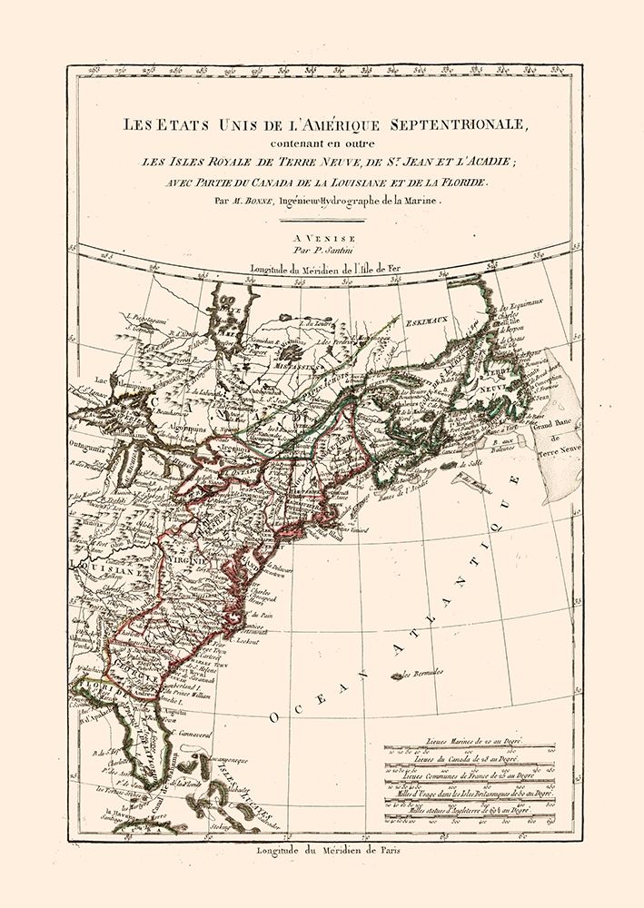 North America Colonies - Santini 1794 art print by Santini for $57.95 CAD