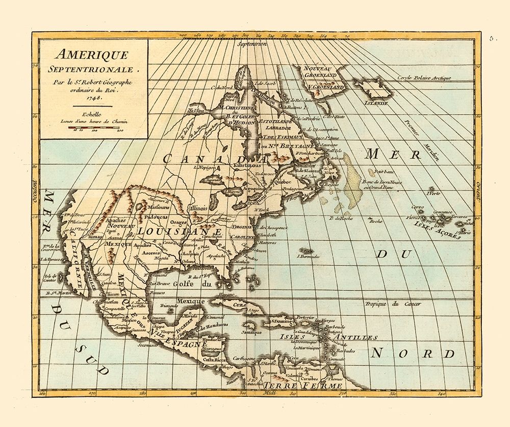 North America - Robert 1748 art print by Robert for $57.95 CAD