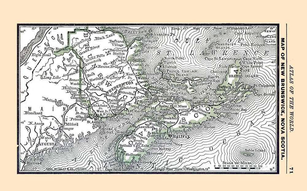 New Brunswick Canada - Alden 1886 art print by Alden for $57.95 CAD