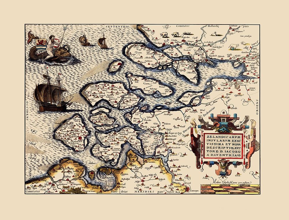 Holland Netherlands - Ortelius 1573 art print by Ortelius for $57.95 CAD