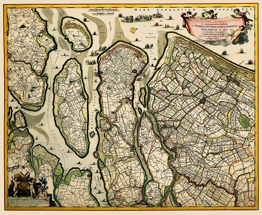 South Holland Netherlands - Visscher 1681 art print by Visscher for $57.95 CAD