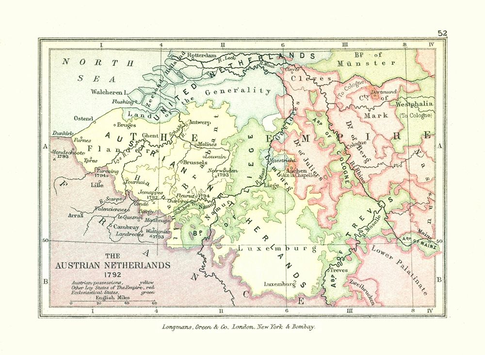 Austrian Netherlands Belgium Luxembourg 1792 art print by Gardiner for $57.95 CAD