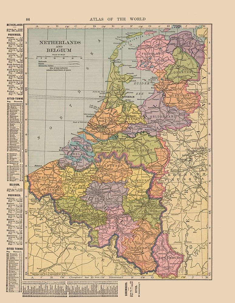 Europe Netherlands Belgium - Hammond 1910 art print by Hammond for $57.95 CAD