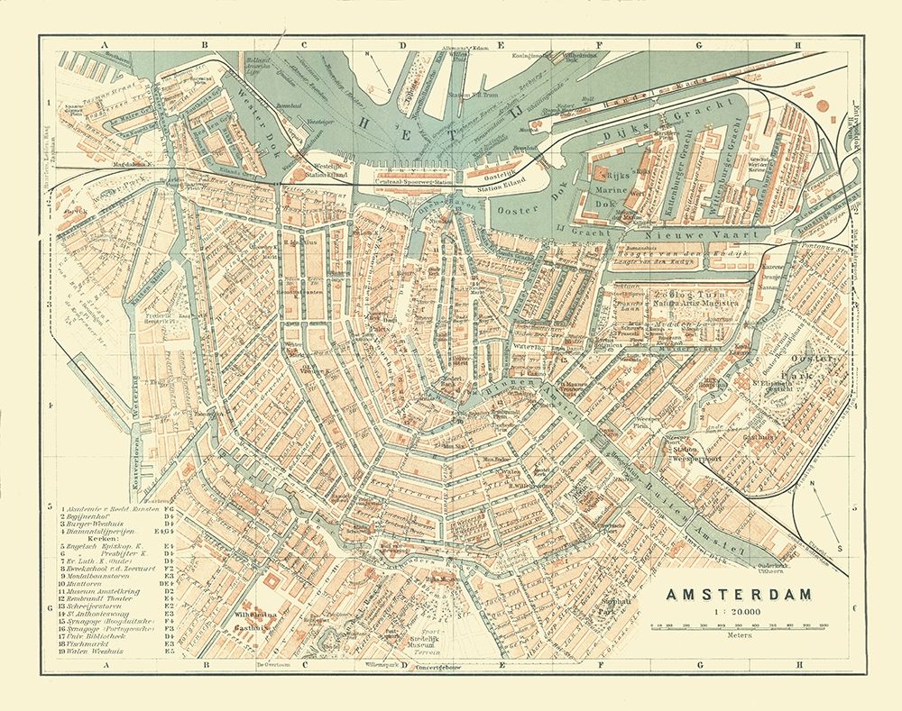 Europe Amsterdam Netherlands - Baedeker 1910 art print by Baedeker for $57.95 CAD