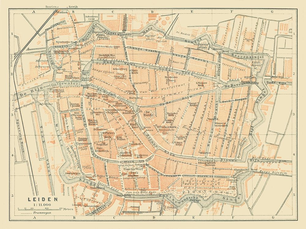 Europe Leiden Netherlands - Baedeker 1910 art print by Baedeker for $57.95 CAD