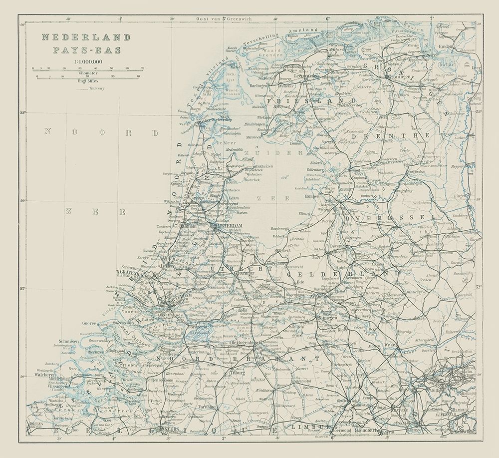 Northern Netherlands Europe - Baedeker 1910 art print by Baedeker for $57.95 CAD