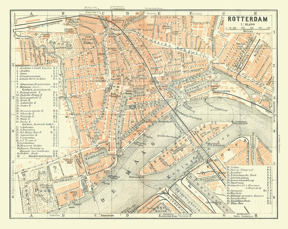 Europe Rotterdam Netherlands - Baedeker 1910 art print by Baedeker for $57.95 CAD