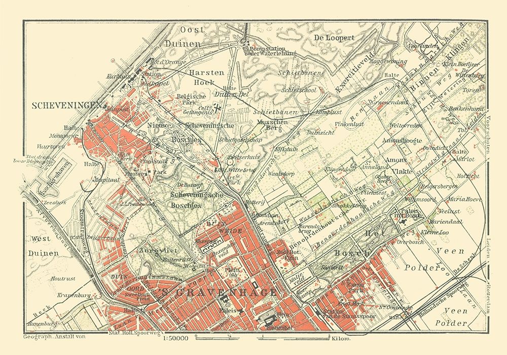 Europe The Hague Scheveningen Netherlands art print by Baedeker for $57.95 CAD