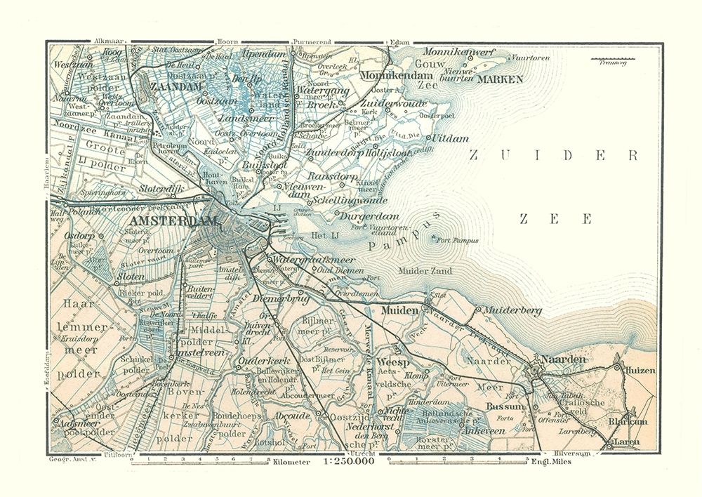 Europe Amsterdam Zuider Zee Netherlands art print by Baedeker for $57.95 CAD