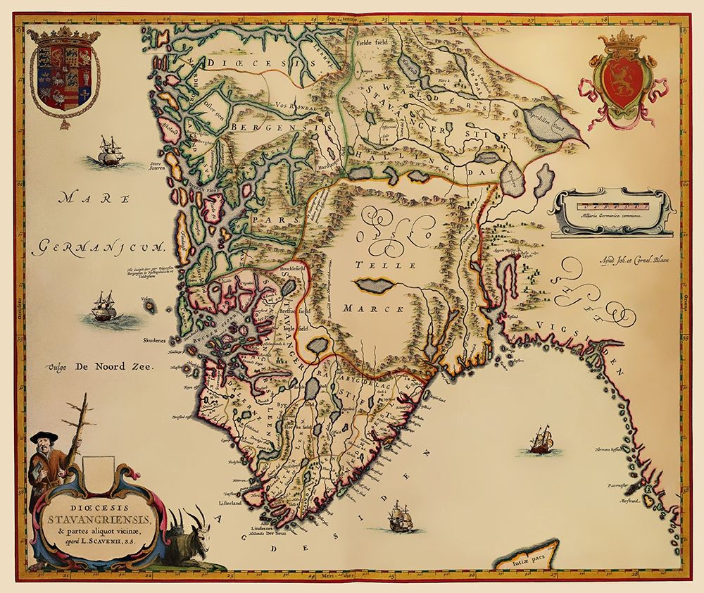 Scandinavia Stavanger Norway - Blaeu 1638 art print by Blaeu for $57.95 CAD