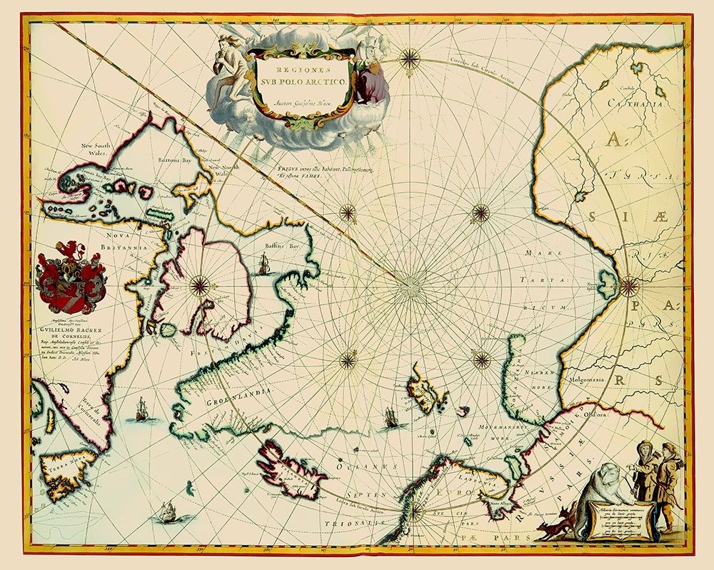 North Polar Region Northern Hemisphere - Blaeu art print by Blaeu for $57.95 CAD