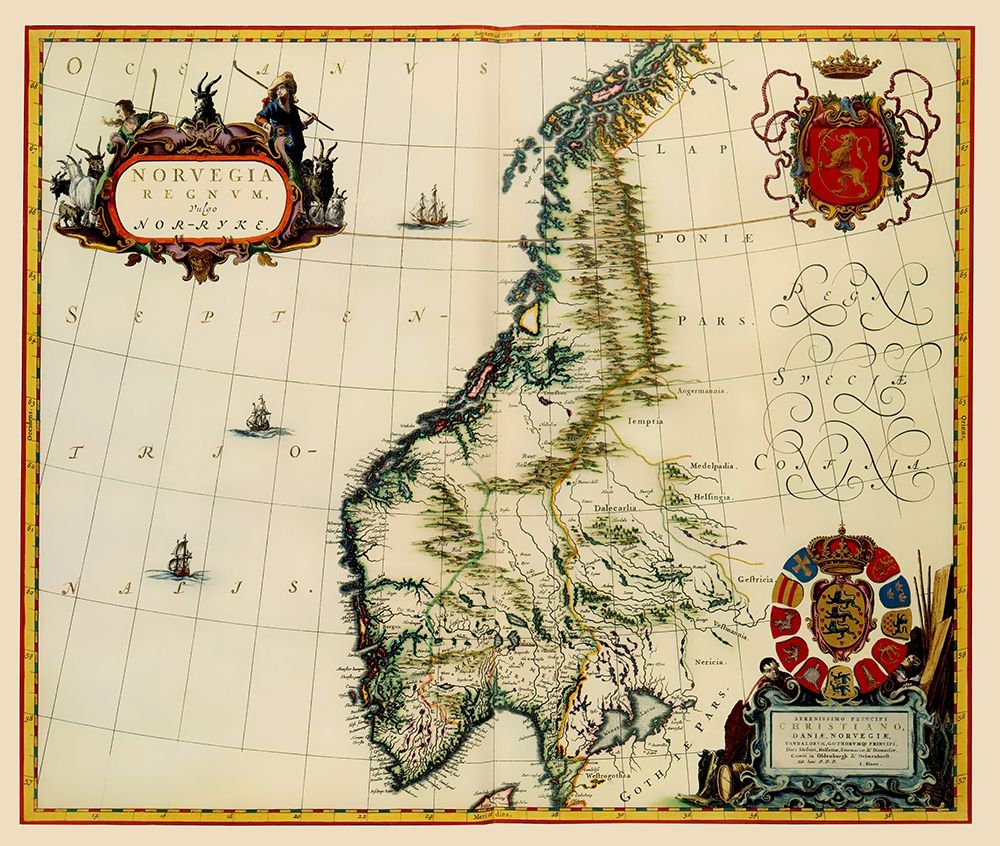 Scandinavia Norway - Blaeu 1662 art print by Blaeu for $57.95 CAD
