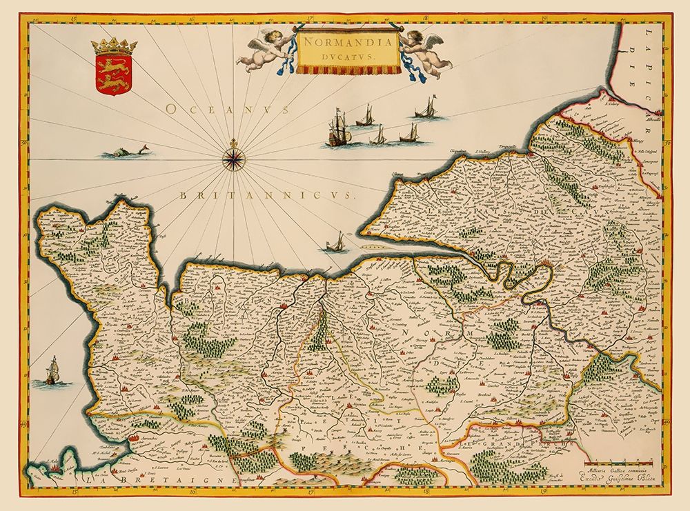 Normandy France - Blaeu 1635 art print by Blaeu for $57.95 CAD