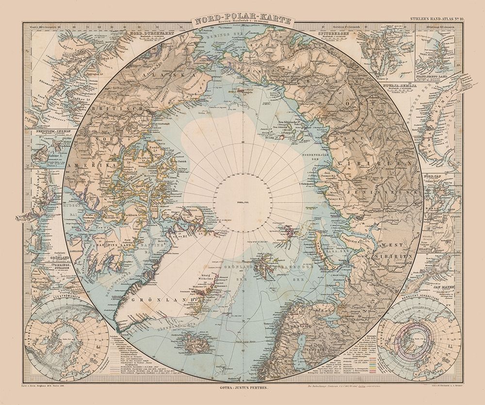 North Pole - Stieler 1885 art print by Stieler for $57.95 CAD