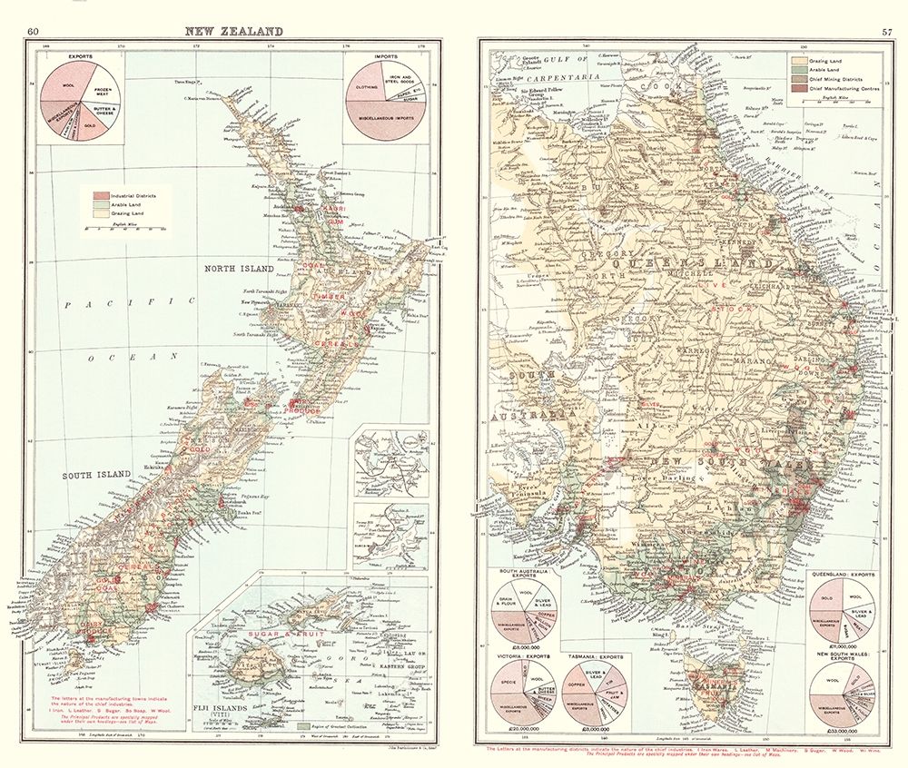 Oceania Imports Exports New Zealand Australia art print by Newnes for $57.95 CAD