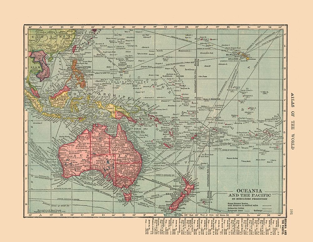 Oceania Pacific - Hammond 1910 art print by Hammond for $57.95 CAD