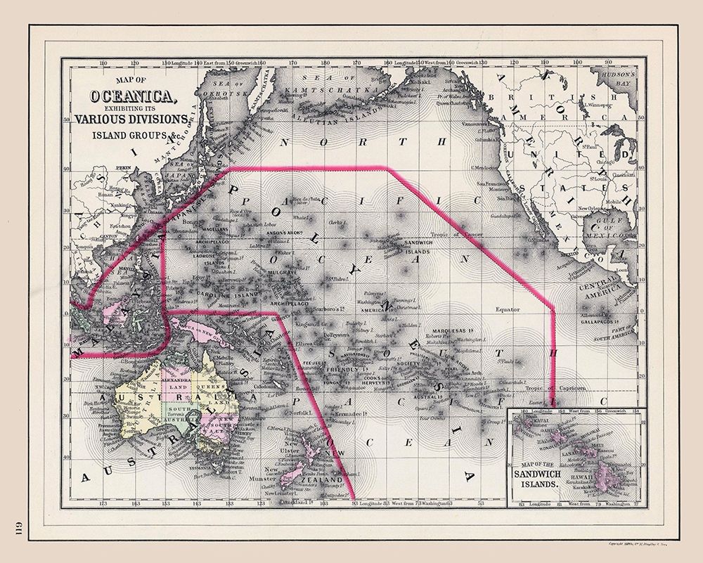 Oceania Islands - Bradley 1887 art print by Bradley for $57.95 CAD