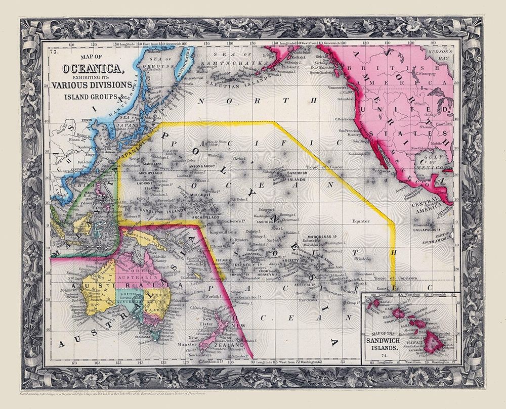 Oceania Islands - Mitchell 1860 art print by Mitchell for $57.95 CAD