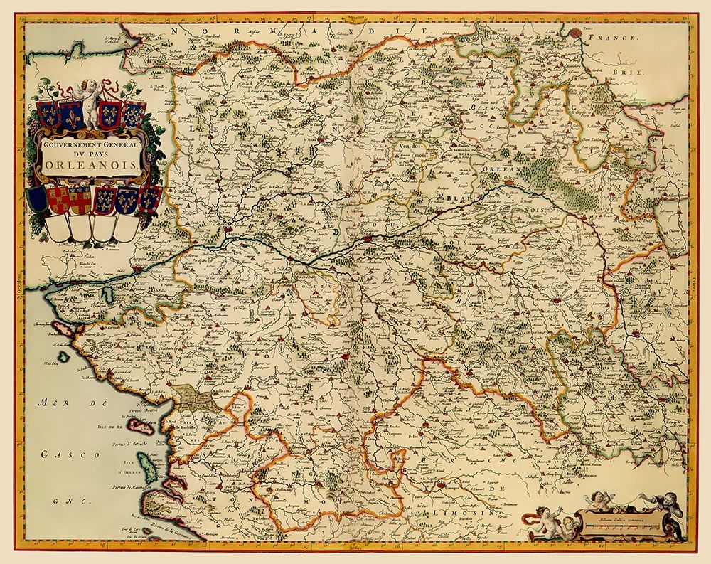 Orleans Region France - Blaeu 1662 art print by Blaeu for $57.95 CAD