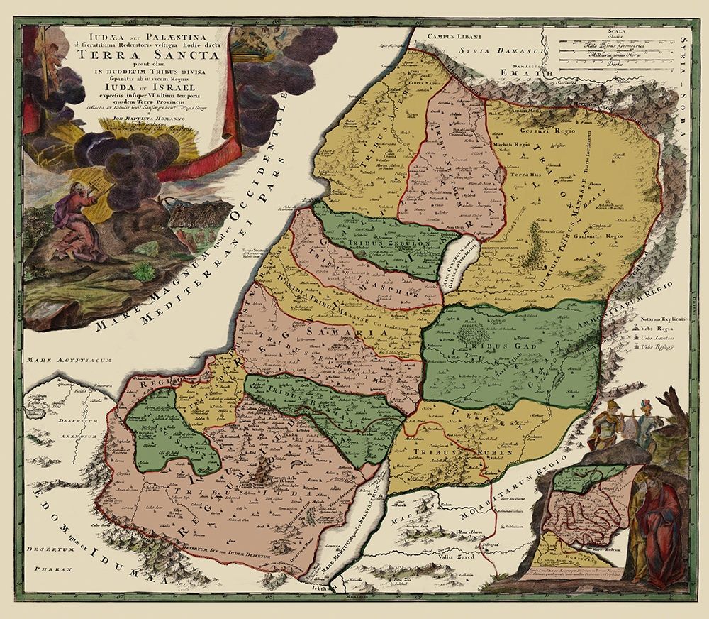 Terra Sancta Province of Judea Israel - Homann art print by Homann for $57.95 CAD