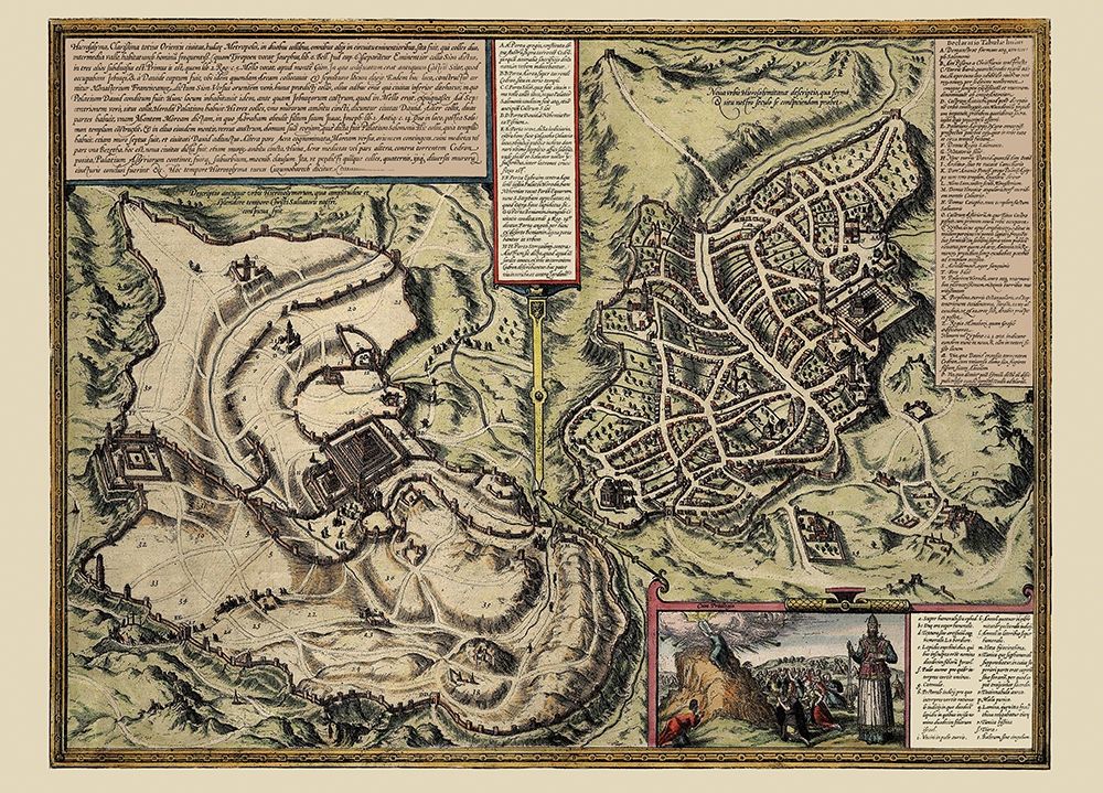 Jerusalem Israel - Hogenberg 1575 art print by Hogenberg for $57.95 CAD