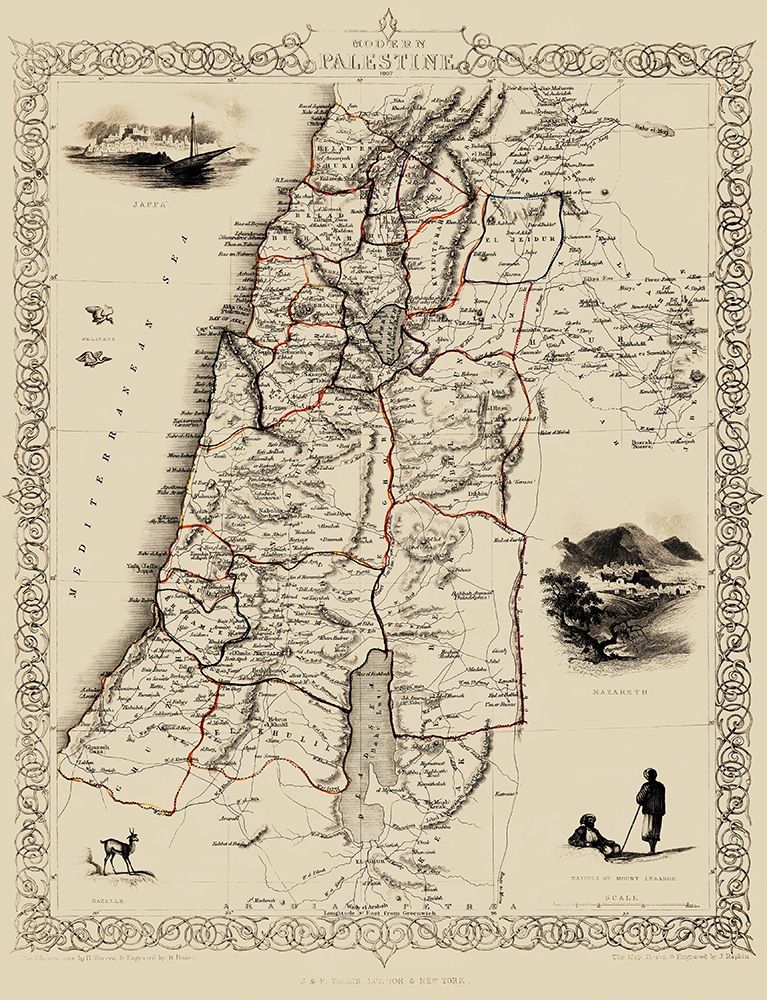 Modern Palestine Israel - Tallis 1807 art print by Tallis for $57.95 CAD