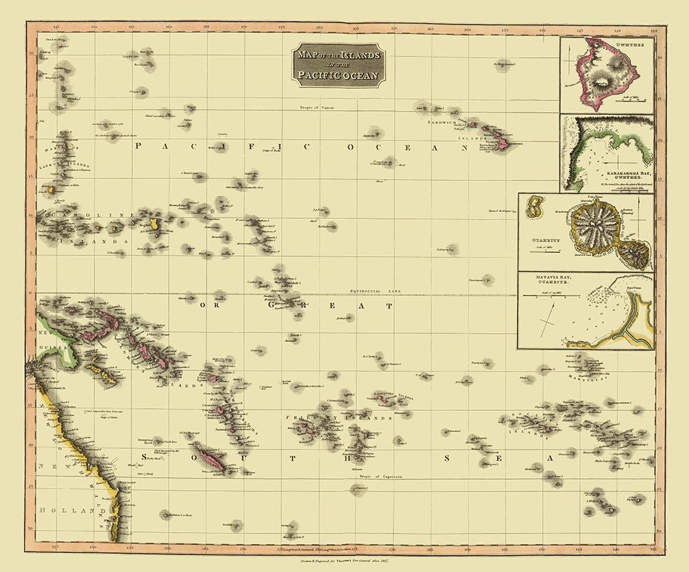 Pacific Ocean Islands Oceania - Thomson 1817 art print by Thomson for $57.95 CAD