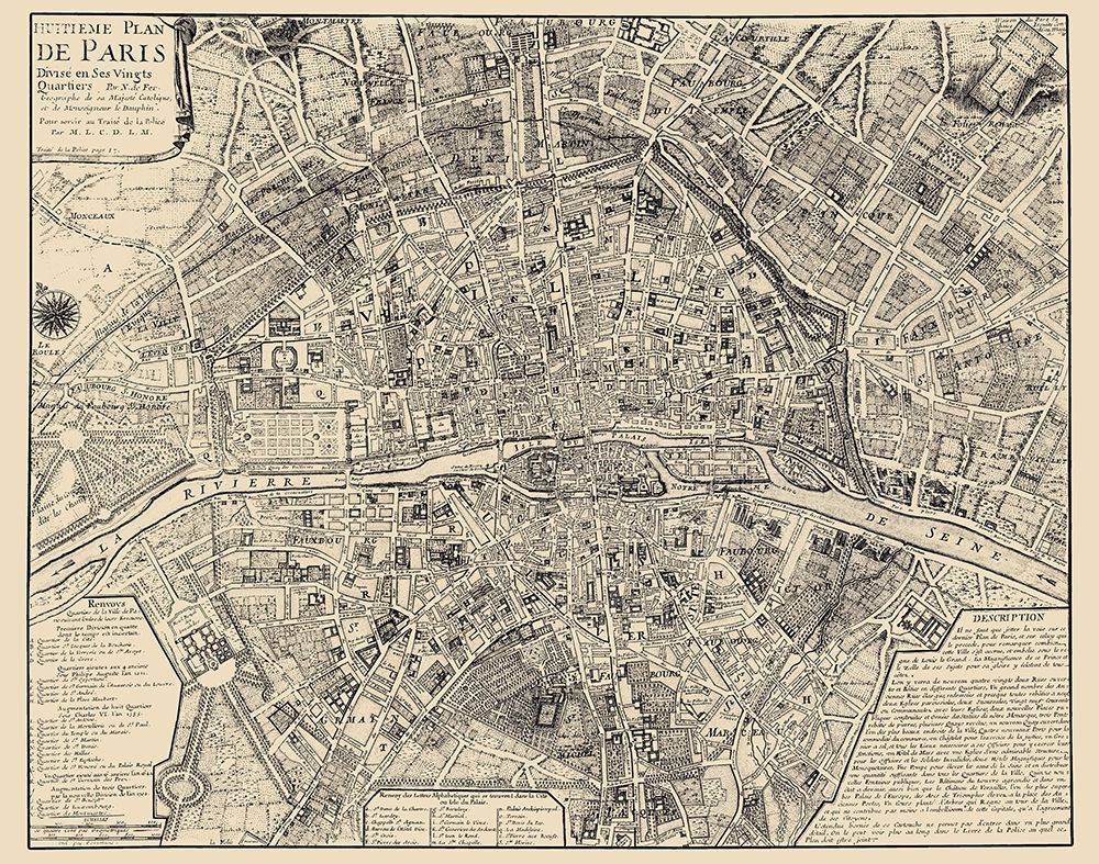 Paris France - De Fer 1705 art print by De Fer for $57.95 CAD