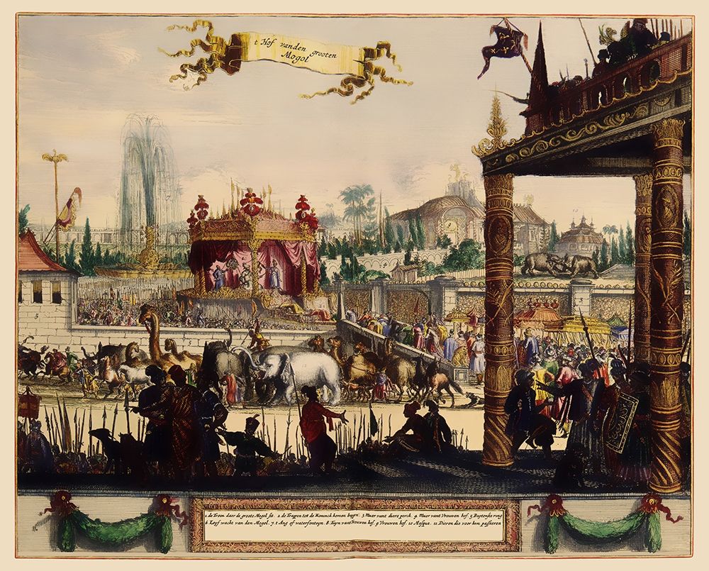 Mogul Procession Lahore Pakistan Asia - 1650 art print by Unknown for $57.95 CAD