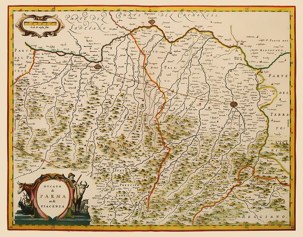 Parma Piacenza Region Italy - Blaeu 1640 art print by Blaeu for $57.95 CAD