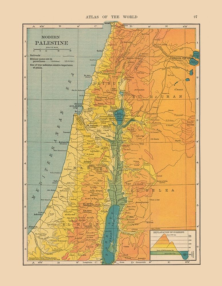 Middle East Elevation Palestine Israel art print by Hammond for $57.95 CAD