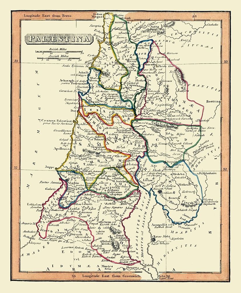 Middle East Palestine Israel - Fenner 1830 art print by Fenner for $57.95 CAD