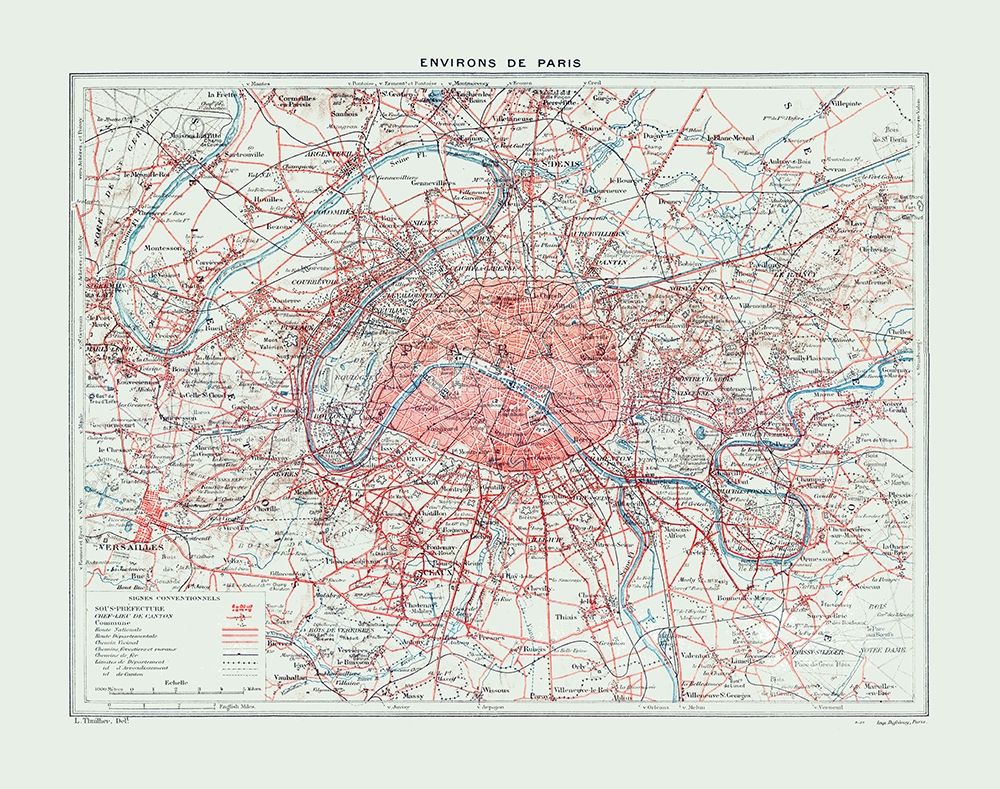 Europe Paris France - Colton 1921 art print by Colton for $57.95 CAD