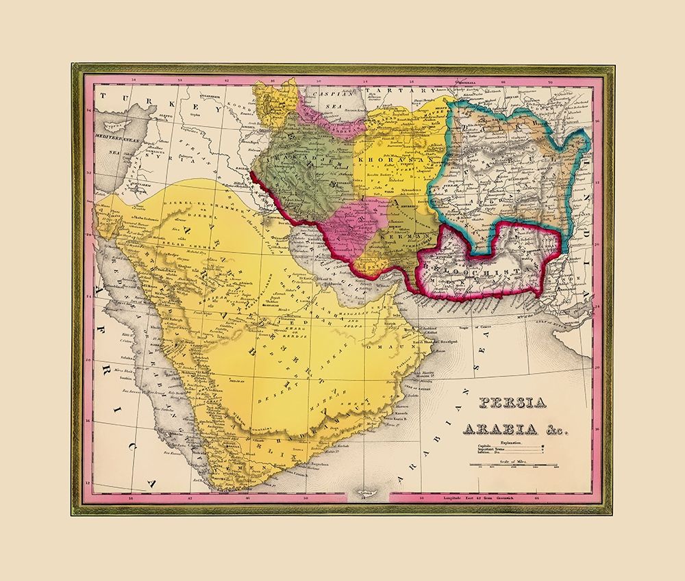 Middle East Persia Arabia Yemen - Mitchell 1846 art print by Mitchell for $57.95 CAD