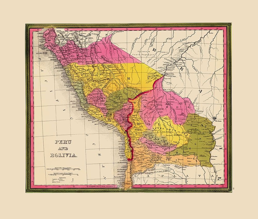 South America Peru Bolivia - Mitchell 1846 art print by Mitchell for $57.95 CAD