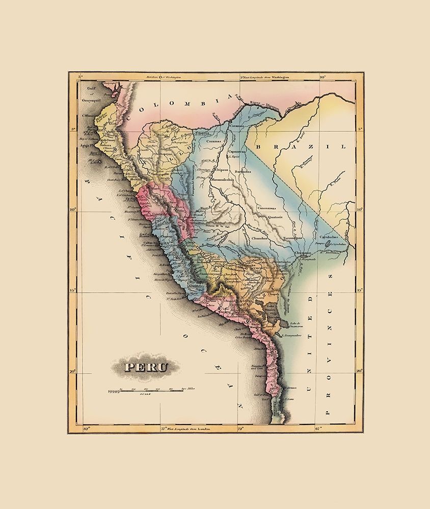 South America Peru - Lucas 1823 art print by Lucas for $57.95 CAD