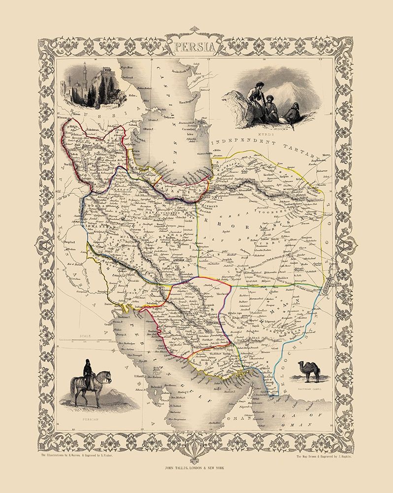 Middle East Persia - Tallis 1851 art print by Tallis for $57.95 CAD