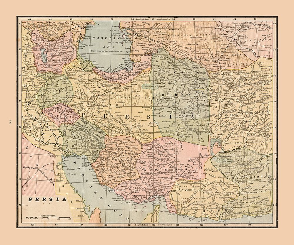 Middle East Persia - Cram 1888 art print by Cram for $57.95 CAD
