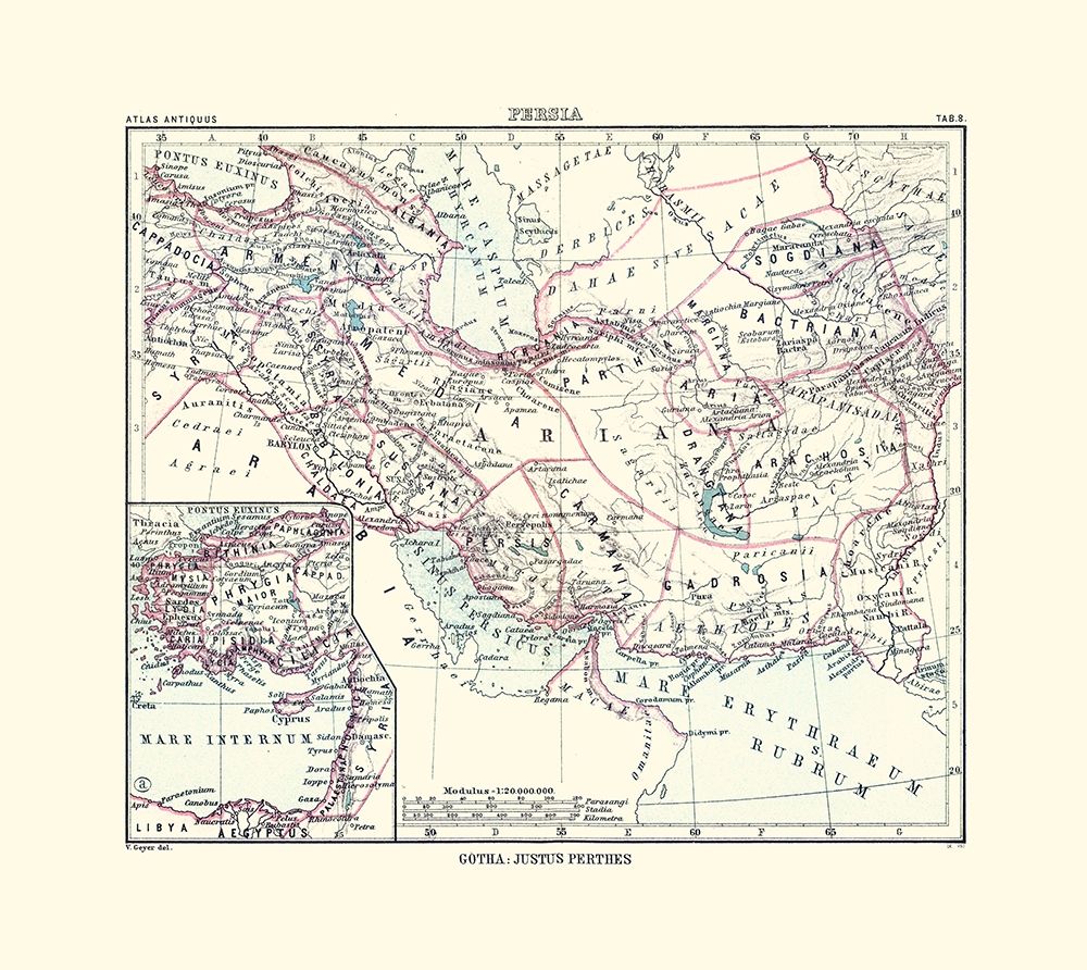 Middle East Persia - Perthes 1896 art print by Perthes for $57.95 CAD