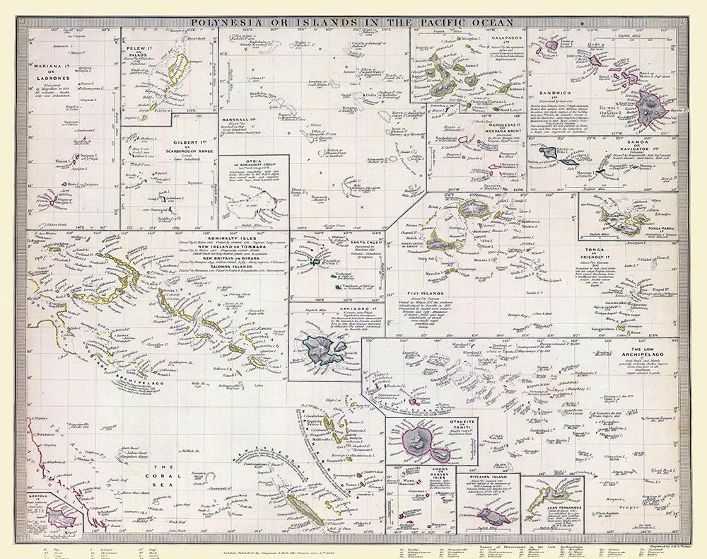 Polynesian Islands - Chapman 1840 art print by Chapman for $57.95 CAD