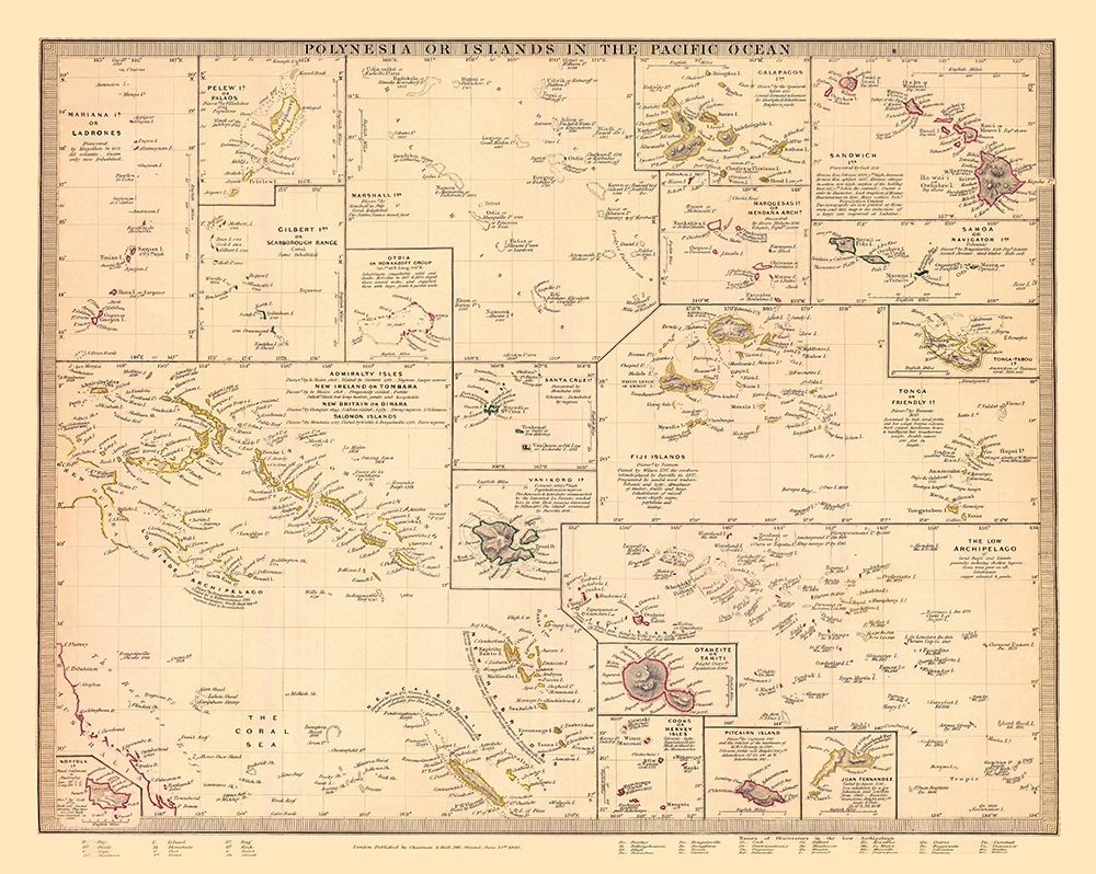Polynesian Islands Oceania - Chapman 1840 art print by Chapman for $57.95 CAD