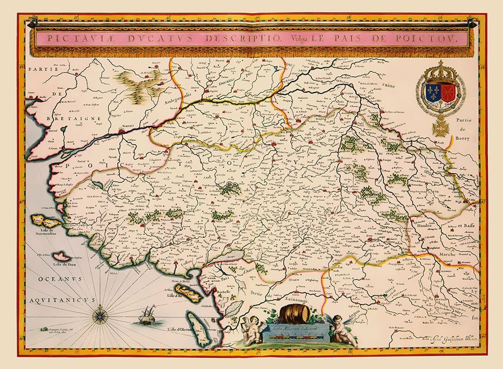 Pays de la Loire Region France - Blaeu 1635 art print by Blaeu for $57.95 CAD