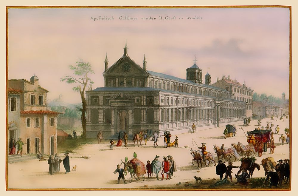 Popes Palace Rome Picture Italy - Visscher 1681 art print by Visscher for $57.95 CAD